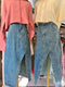 Summer Sexy Side Slit Mid Length High Waist Denim Skirts
